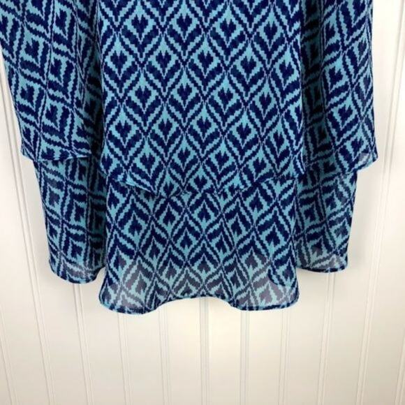 Miami Blue Geometric Pattern Spaghetti Strap Strappy Multi Top - Picture 3 of 5